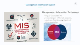 WWW.GRAPHICPANDA.NET
1
Management+ Information Technology
Computer-based system that
provides managers with the tools to organize,
evaluate and efficiently manage departments
within an organization.
Management Information System
 