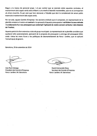 Posicionament comite consell 300914