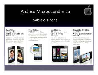 Análise Microeconômica
     Sobre o iPhone
 