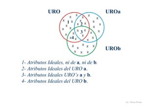 Lic. Flavio Porini 
URO 
x 
x 
x 
x 
1- Atributos Ideales, ni de a, ni de b. 
2- Atributos Ideales del URO a. 
3- Atributos Ideales URO’s a y b. 
4- Atributos Ideales del URO b. 
UROa 
x 
x 
x x 
x 
x 
x 
x 
x 
x 
x 
x x 
x 
x 
x 
x 
x 
x 
x 
x 
x 
x 
x x 
x 
x 
x 
x 
x 
x 
UROb 
1 2 
3 
4 
 
