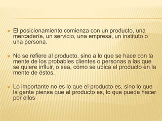 Posicionamiento De Mercado | PPTX