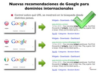 Nuevas recomendaciones de Google para
                 dominios internacionales
            Control sobre qué URL se mostr...