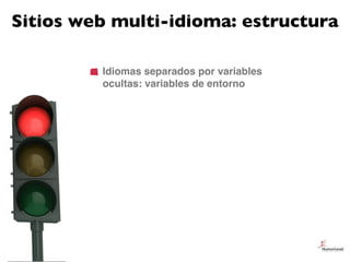 Sitios web multi-idioma: estructura

         Idiomas separados por variables
         ocultas: variables de entorno
 