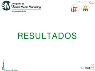 Redes Sociales y Marketing On-line
2013-2014

@SmmUs

RESULTADOS

 
