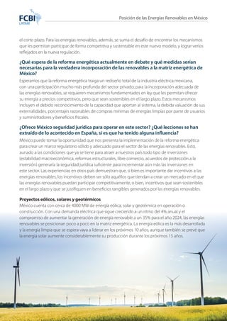 Posición de las Energías Renovables en México | PDF