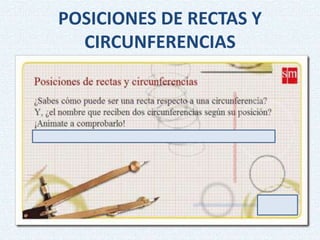 POSICIONES DE RECTAS Y
CIRCUNFERENCIAS
 