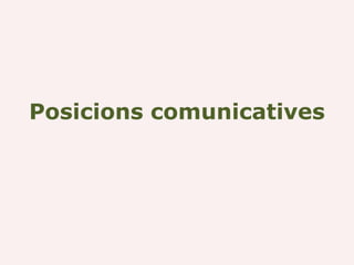 Posicions comunicatives
 