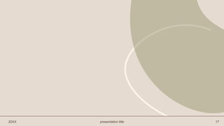 20XX presentation title 17
 