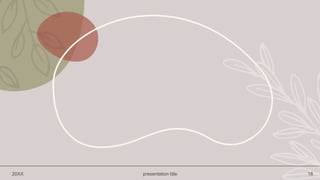 20XX presentation title 18
 