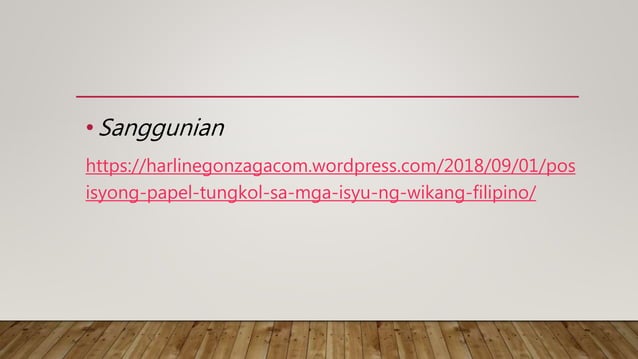 Posisyong papel tungkol sa mga isyu ng wikang filipino