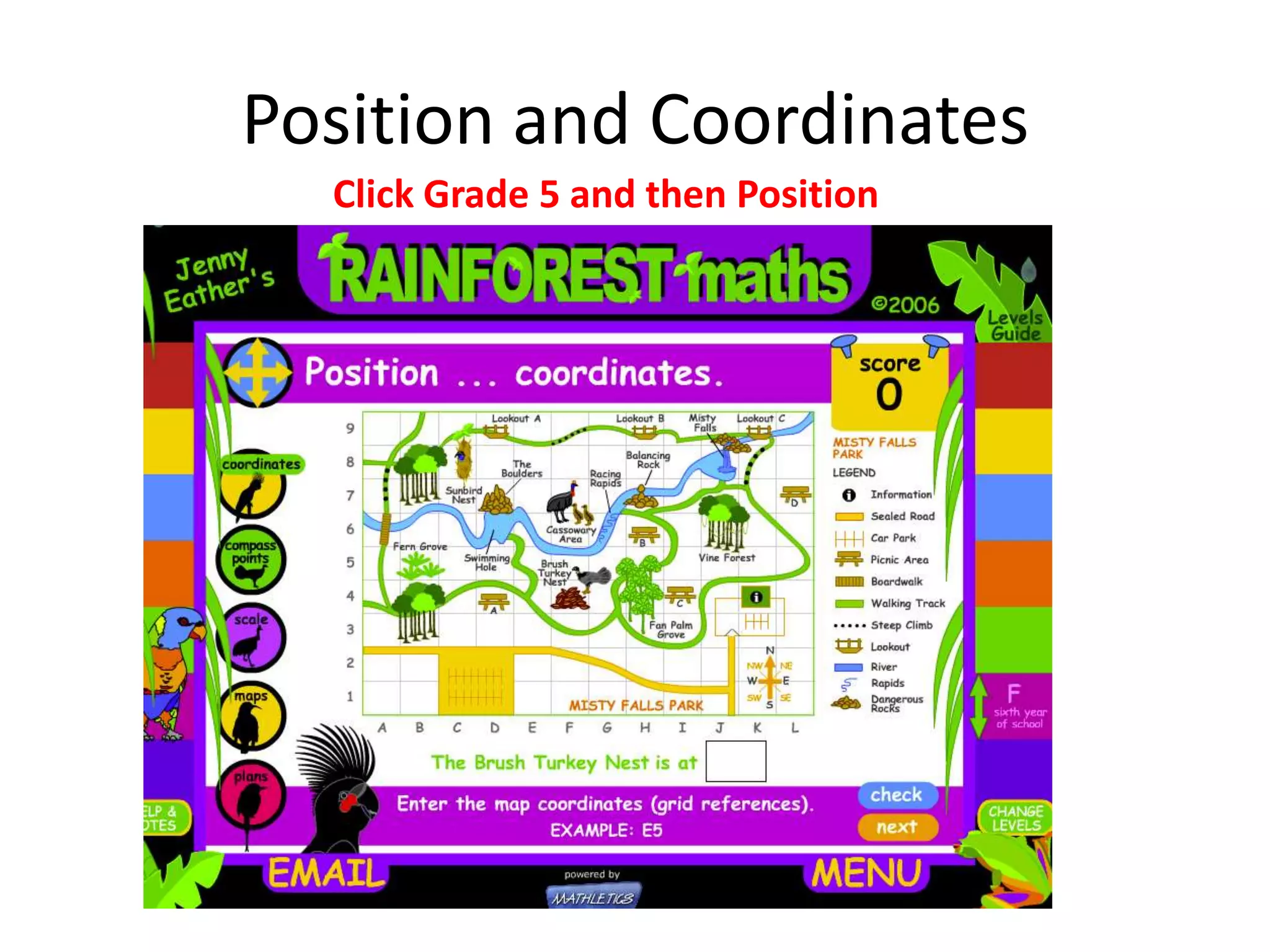 Position and Coordinates
Click Grade 5 and then Position