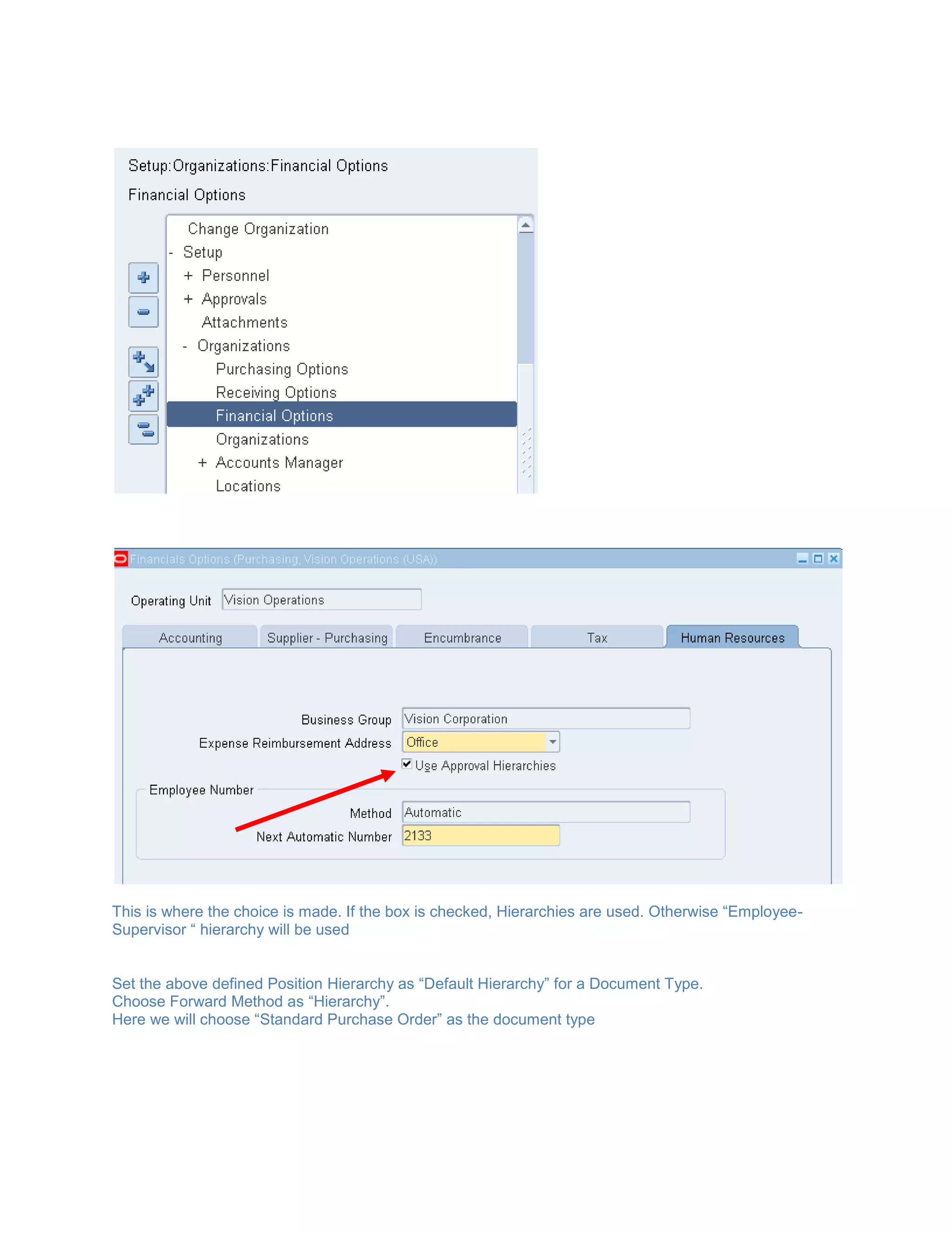 PO Position Hierarchy in R12