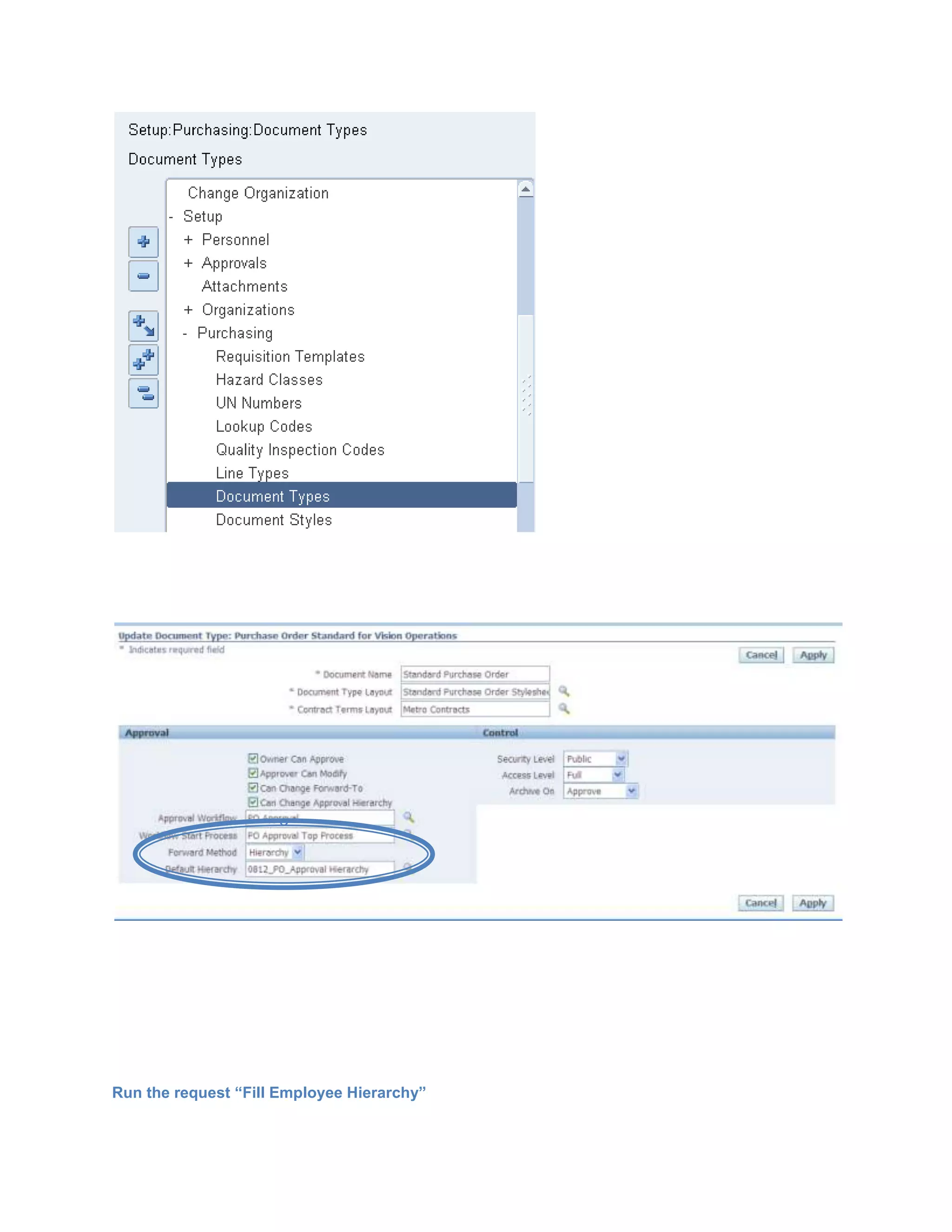 PO Position Hierarchy in R12