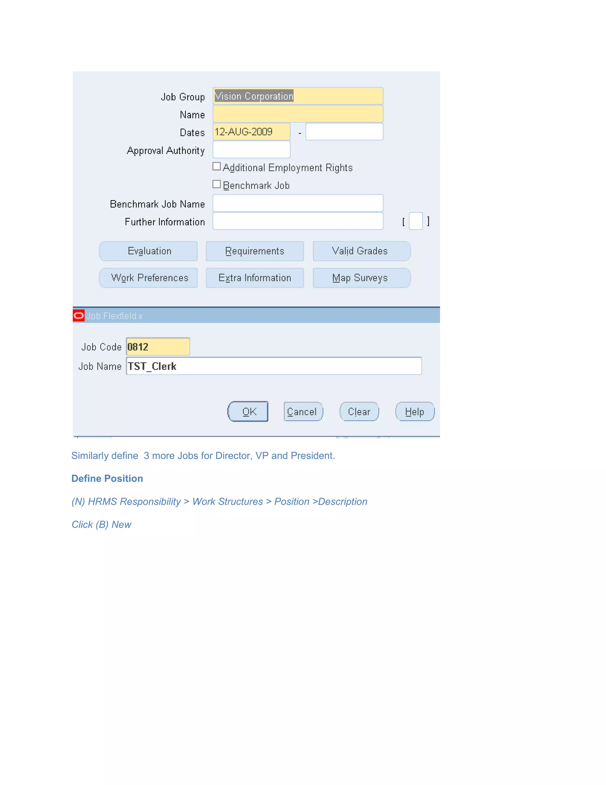 Assign Job and Position to the Employee