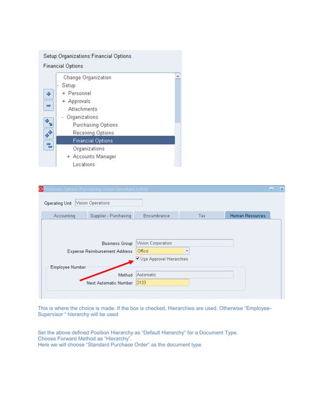 PO Position Hierarchy in R12