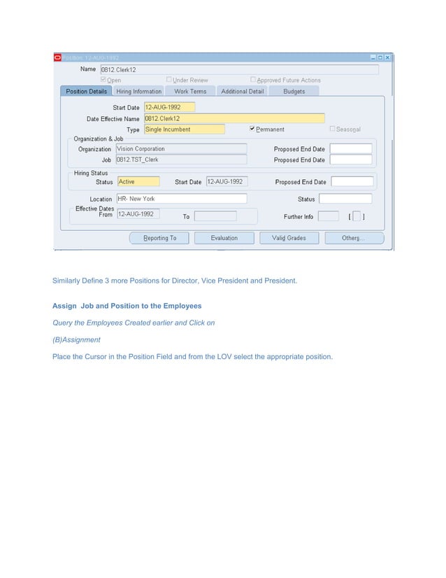 PO Position Hierarchy in R12