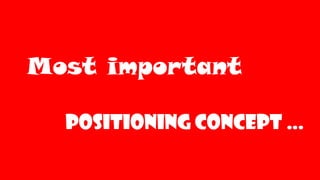 Most important
Positioning concept …