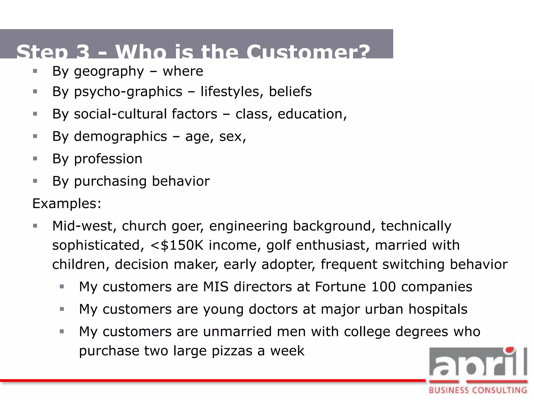 Focus market strategy