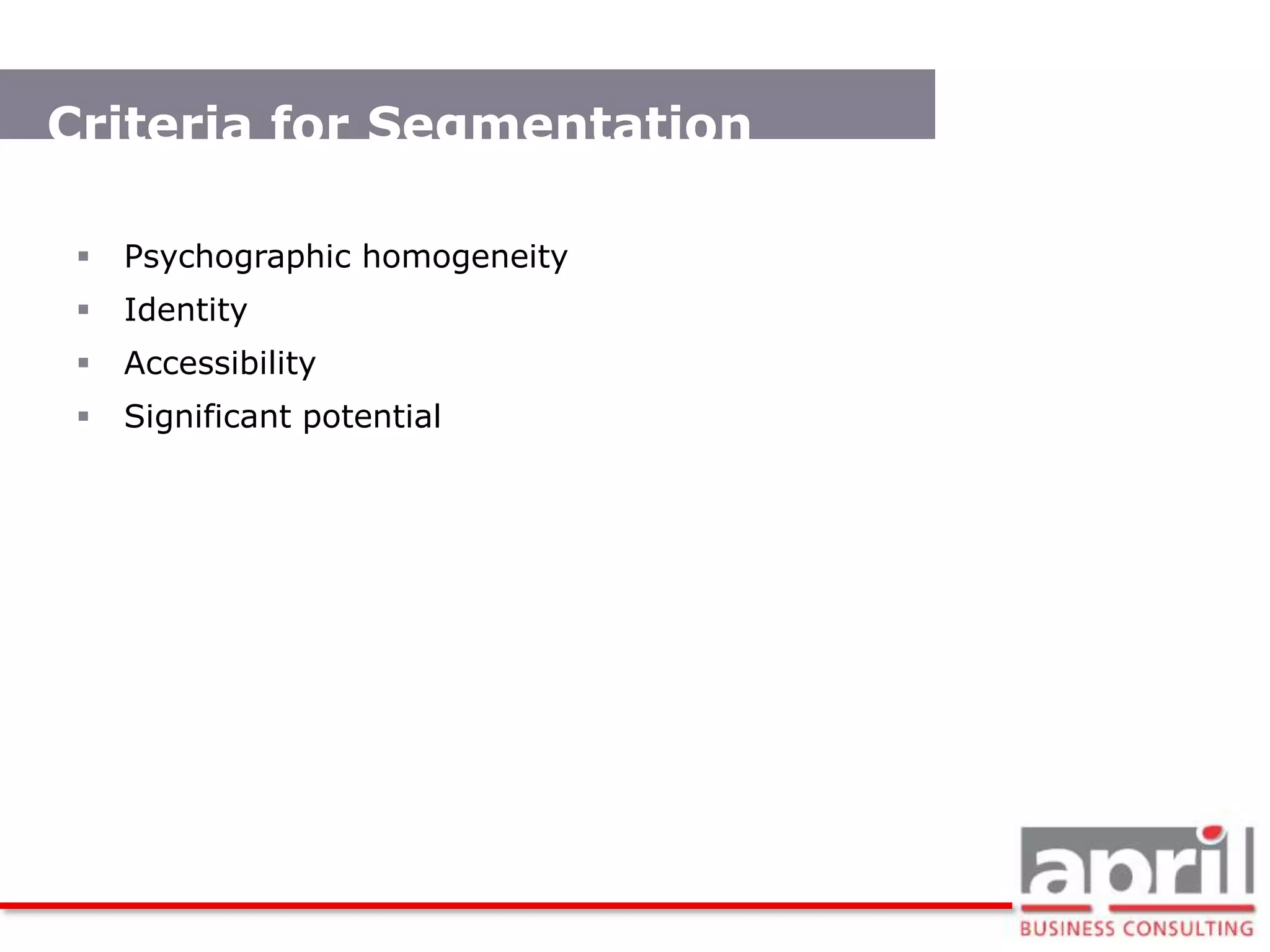 Develop the positioning