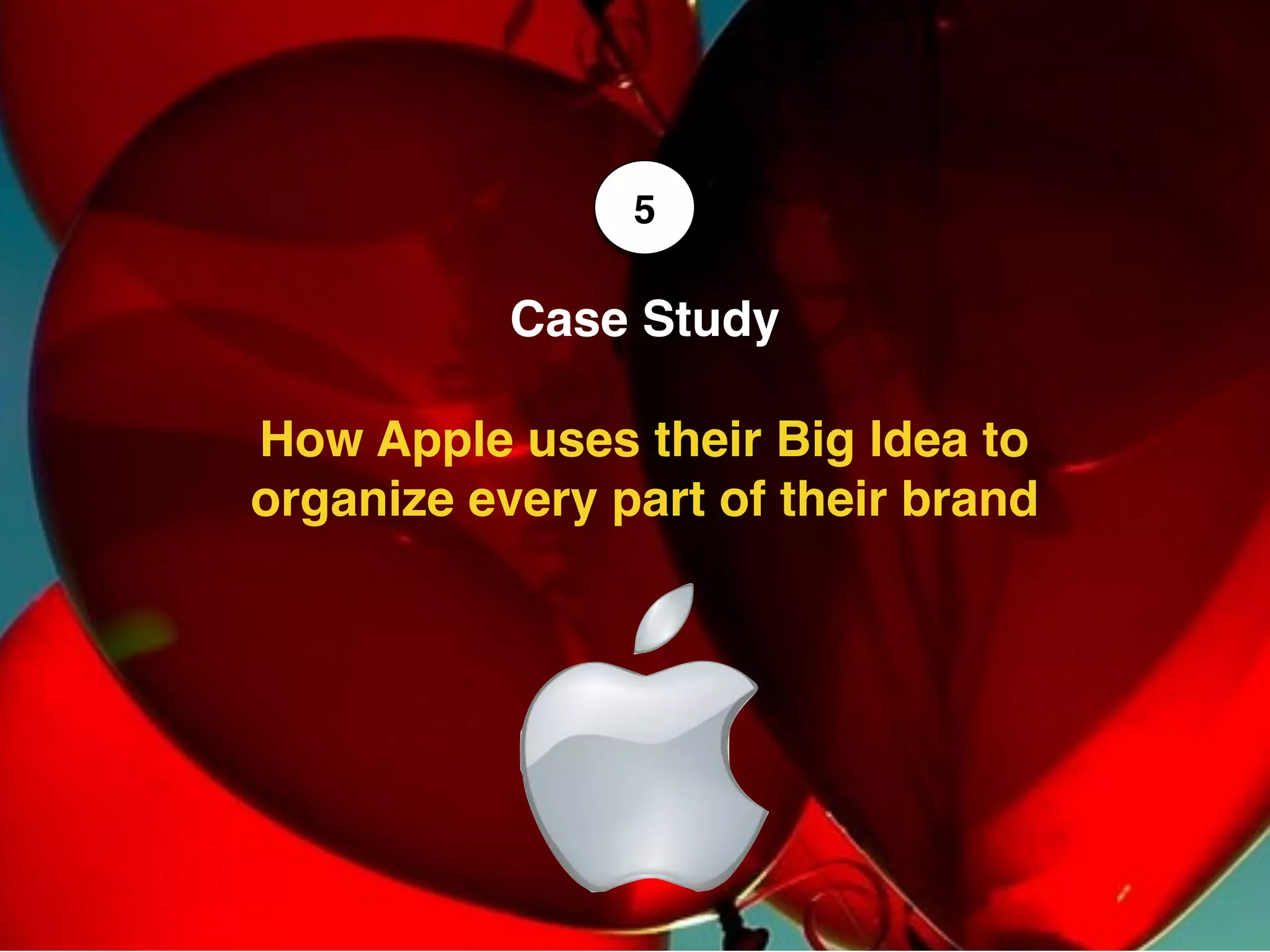 Case Study
How Apple uses their Big Idea to
organize every part of their brand
5
 