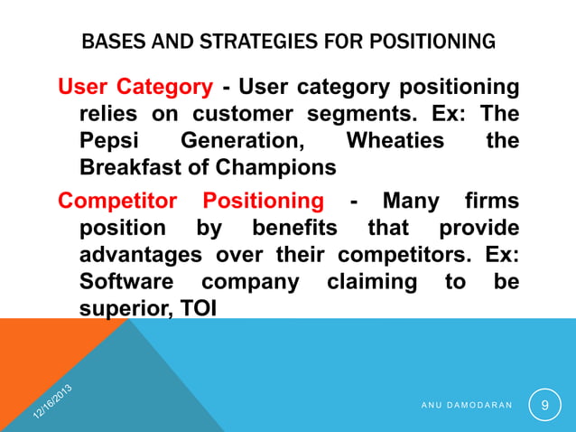 Positioning strategies in marketing | PPTX