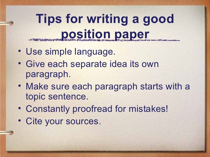 Writing a position paper