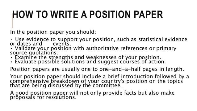 Write position paper