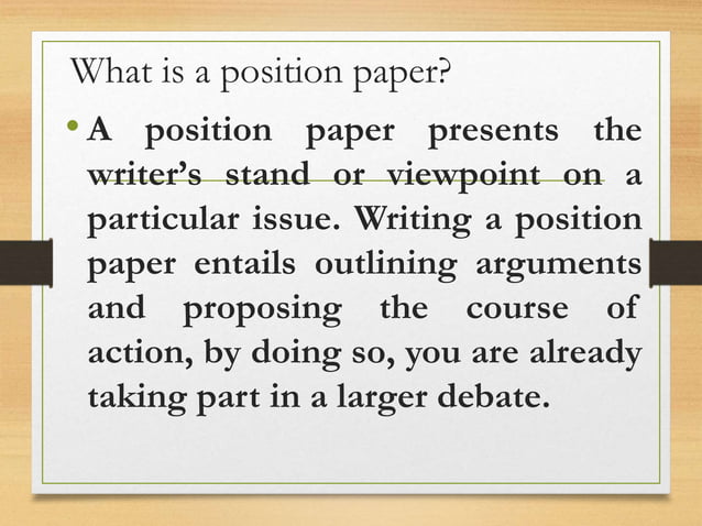 Position paper | PPT