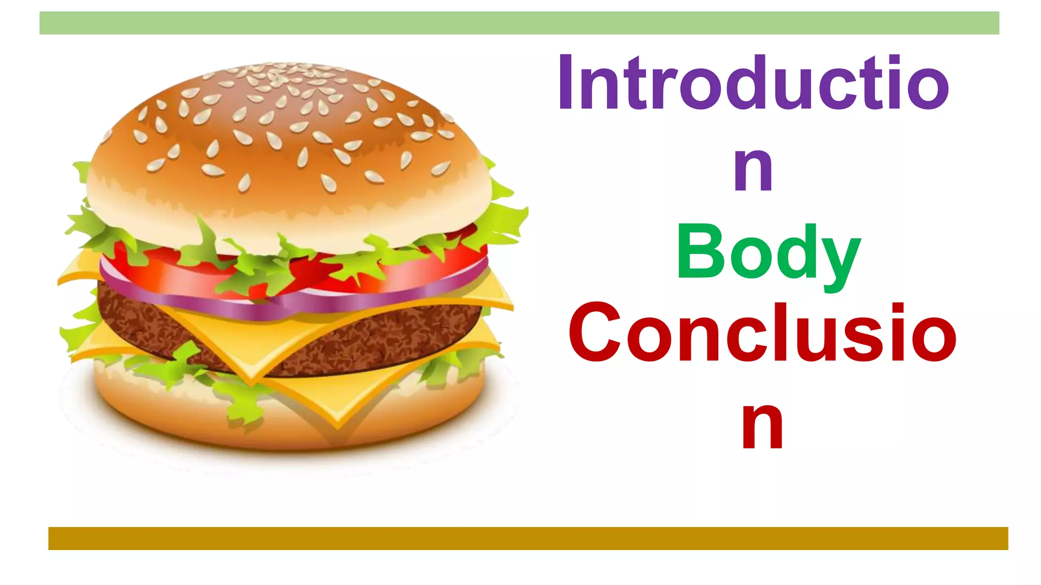 Introductio
n
Conclusio
n
Body
 