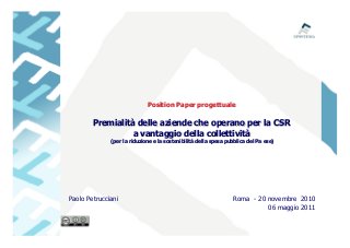 Position paper - Premialita' aziende csr-191110-050511-pp-without