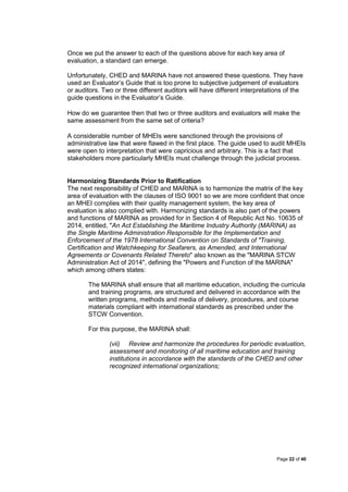 Position Paper: State of Philippine Maritime Education