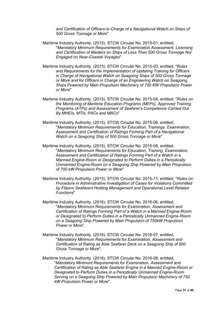 Position Paper: State of Philippine Maritime Education