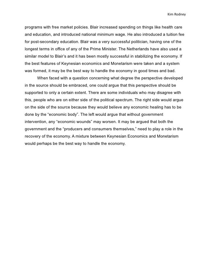 Position Paper Economics