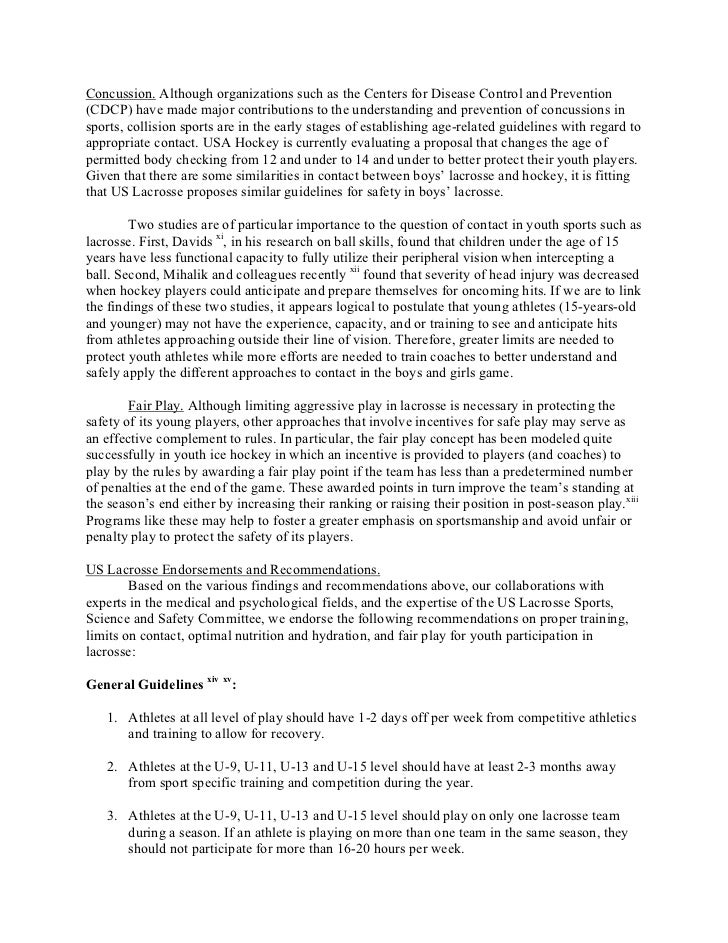 US Lacrosse Position Paper