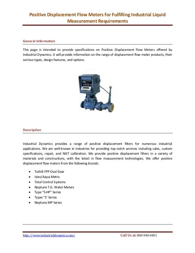 Positive Displacement Flow Meters For Fulfilling Industrial