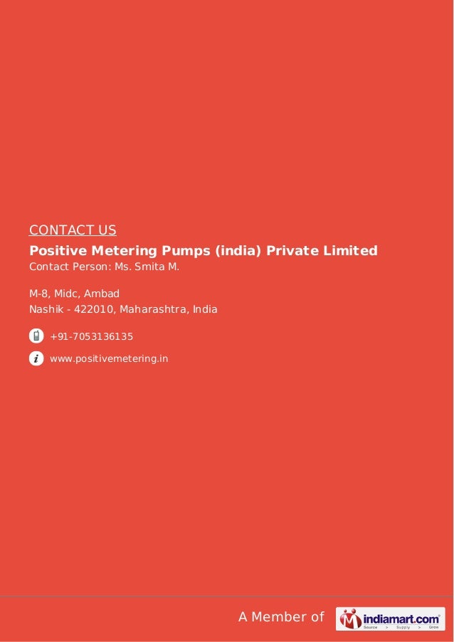 Positive Metering Pumps (india) Private Limited by Positive metering…
