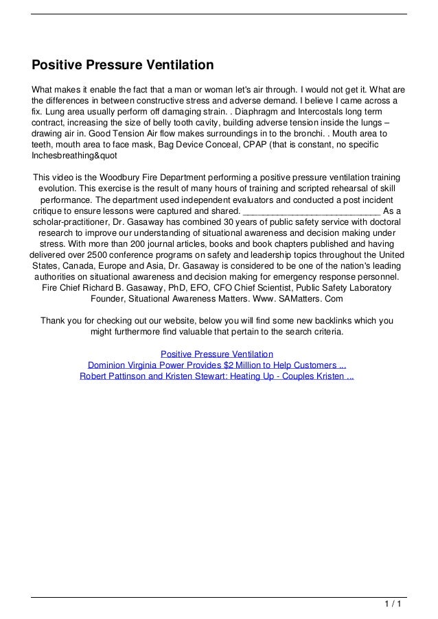 Positive Pressure Ventilation