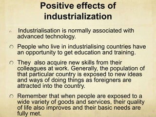 effects of industrialization on society