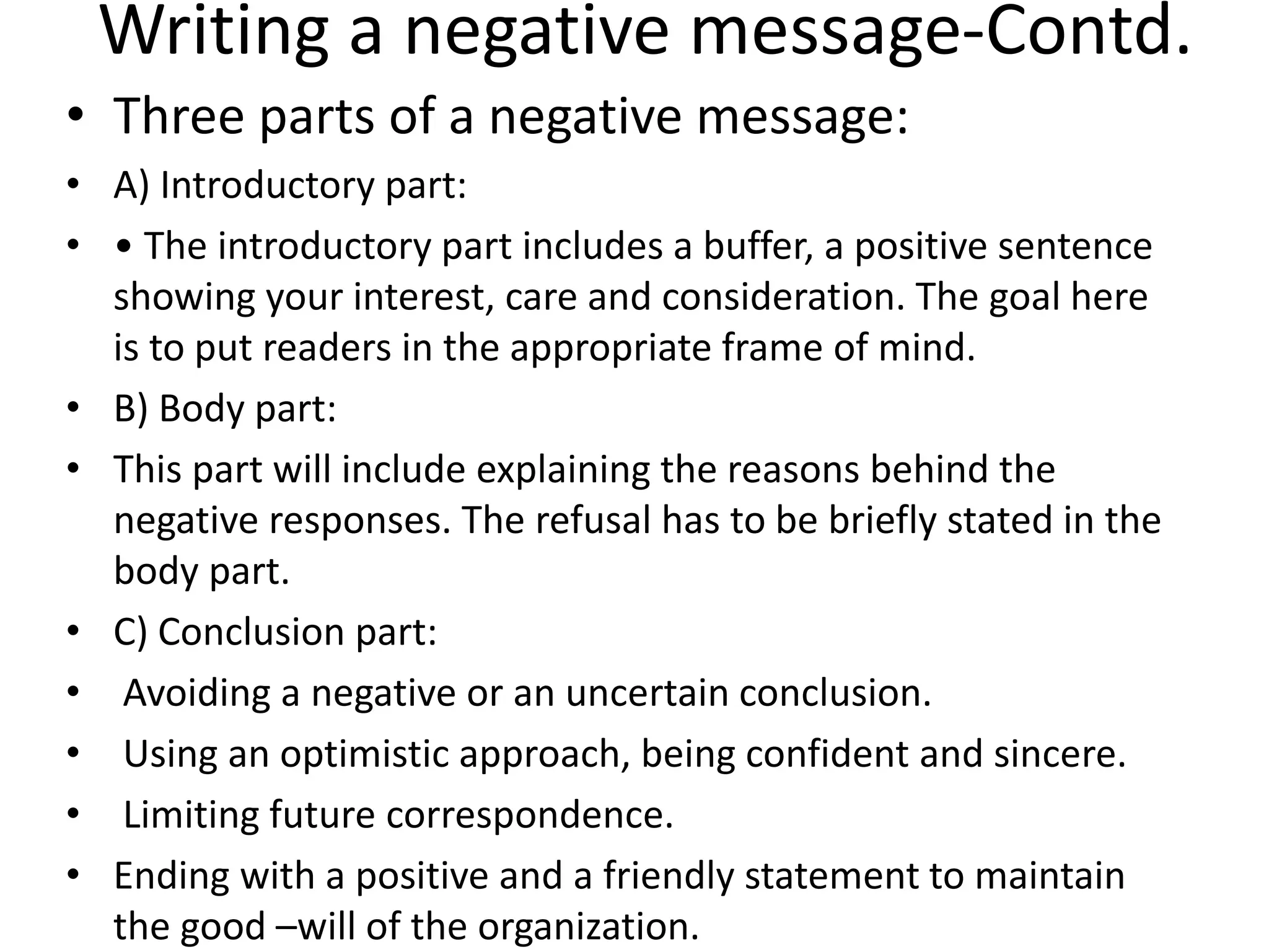positive and negative messages.ppt bussiness communication | PPT