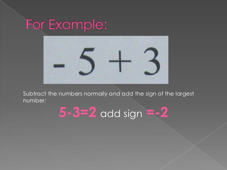 Positive and negative numbers