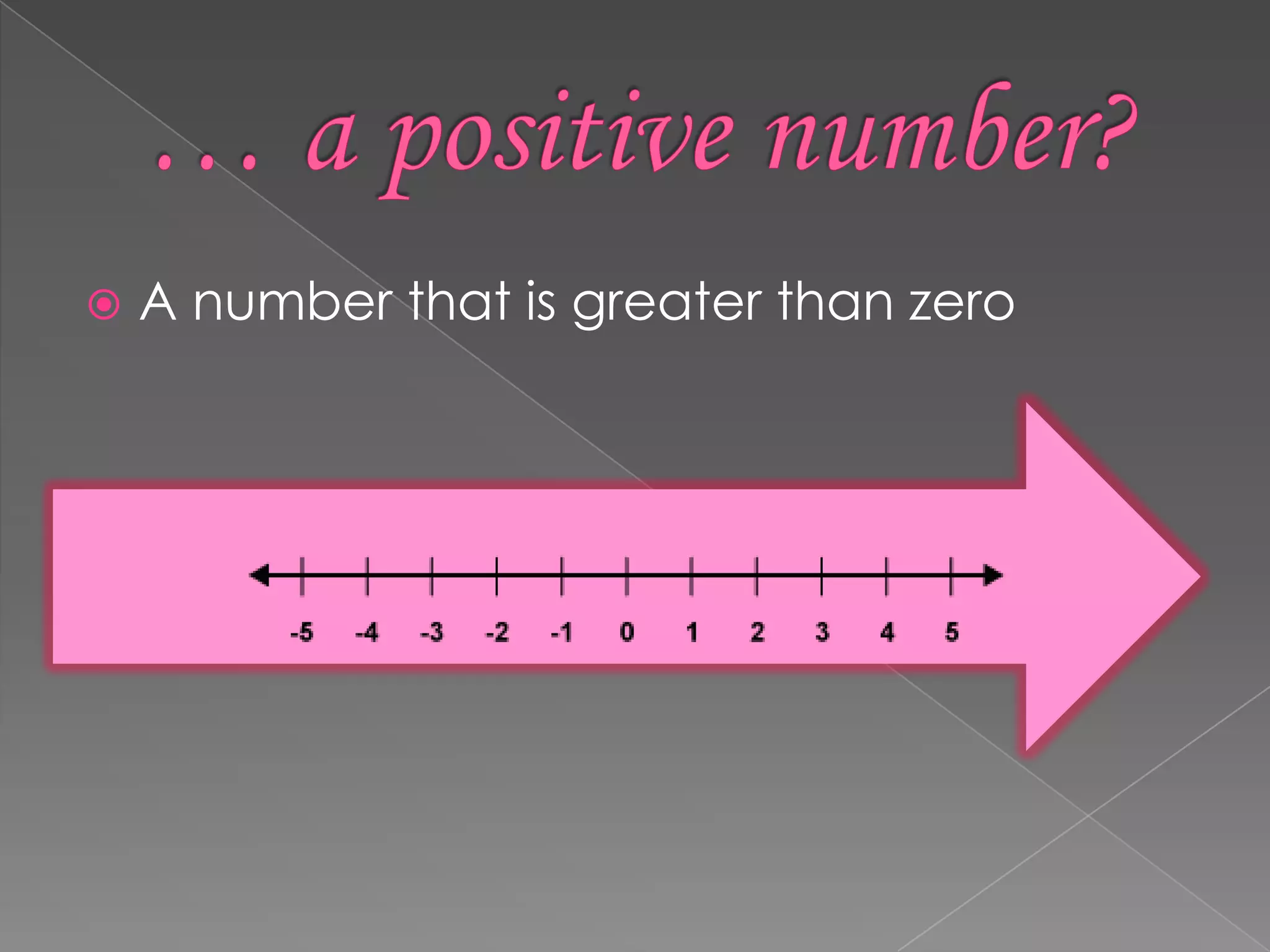 … a positive number?A number that is greater than zero