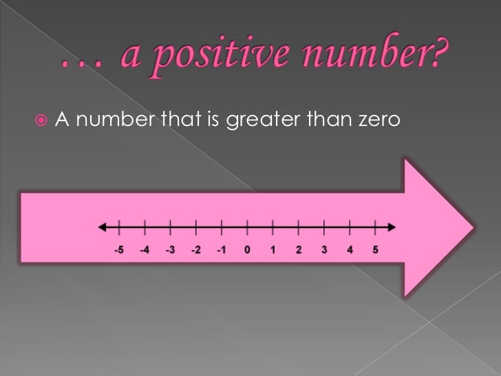 Positive and negative numbers