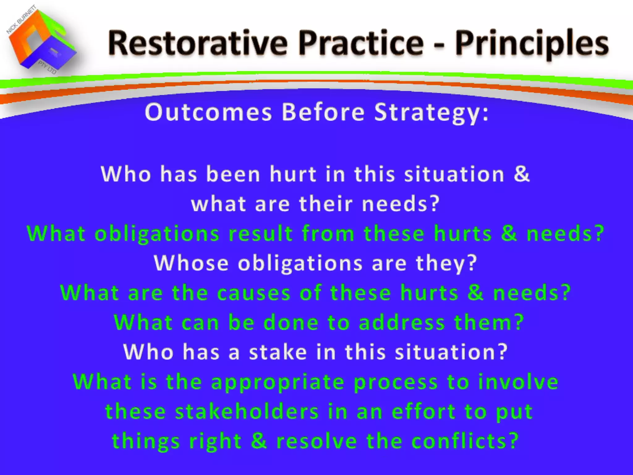 Based on the philosophy &
principles of restorative justice involves:
 