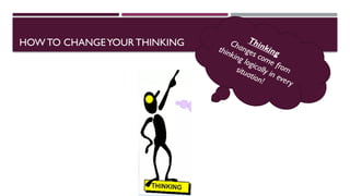 HOW TO CHANGEYOURTHINKING Thinking
Changes come from
thinking logically in every
situation!
 