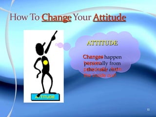 ATTITUDE
11
Changes
happen
personally from
the inside out!
 
