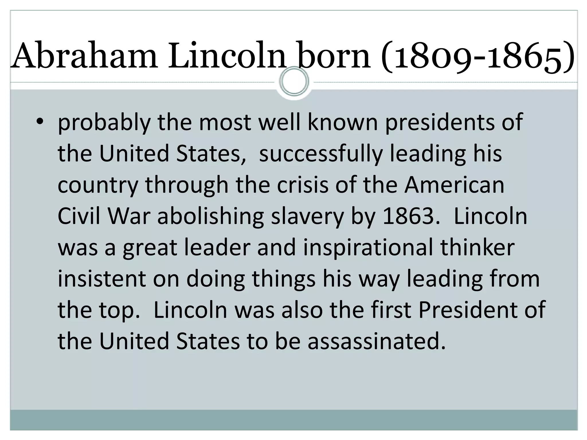 Albert Einstein (1879-1955)Born in Germany Einstein is best known for his work in relativity gaining the Nobel Prize in physics for his services to theoretical physics.  Credited with over 300 scientific papers Einstein will forever be synonymous with the word ‘Genius’