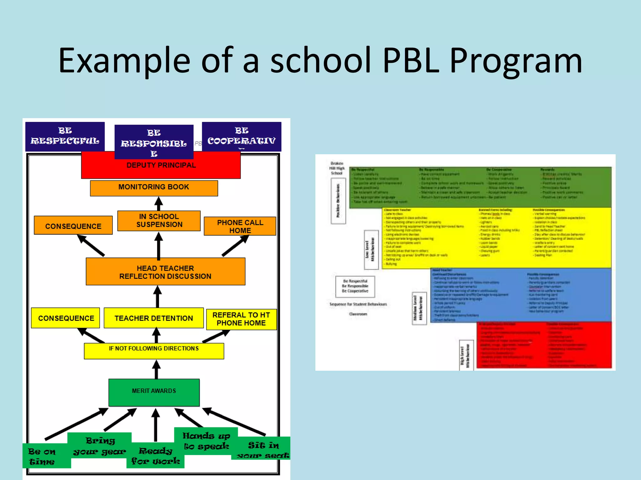 Example of a school PBL Program
 