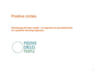 1
Positive circles
Introducing the flow model – an approach to put (back) kids
on a positive learning trajectory
 