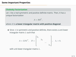 Application of Positive Definite Matrix: Linear Algebra | PDF