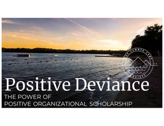 THE POWER OF
POSITIVE ORGANIZATIONAL SCHOLARSHIP
Positive Deviance
 